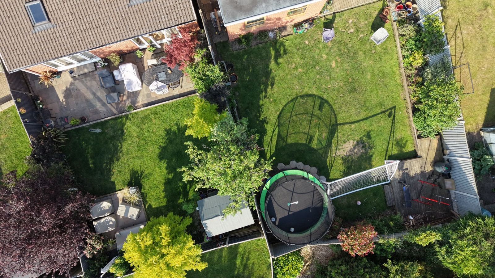 Lush garden overview from above