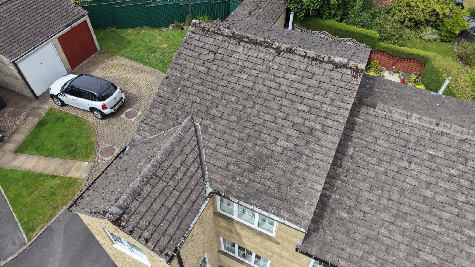 Stone detached property in Dore seen from above